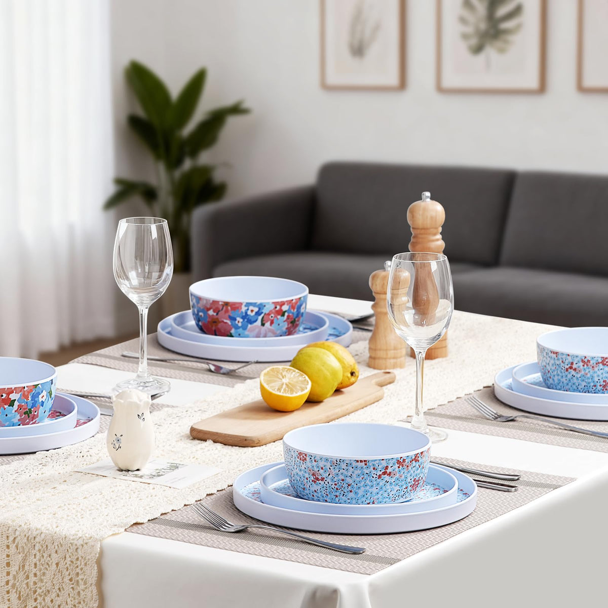 12 Pcs Melamine Dinnerware Set for 4 X985