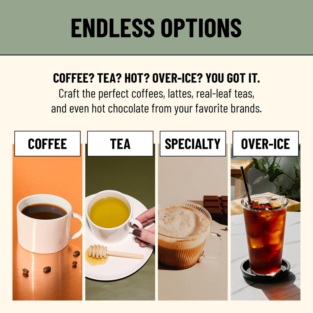 Coffee Machine with Single-Serve Freshpacks, Multiple Brew Sizes, Black H1144