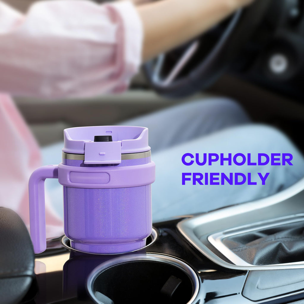 20 oz Insulated Travel Coffee Mug Tumbler with Handle and Straw E278652