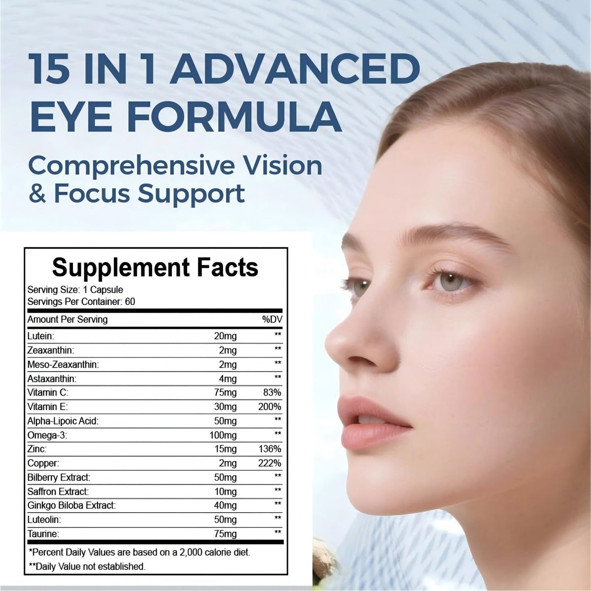 15 in 1 Eye Formula with Lutein 120 Capsules A64599