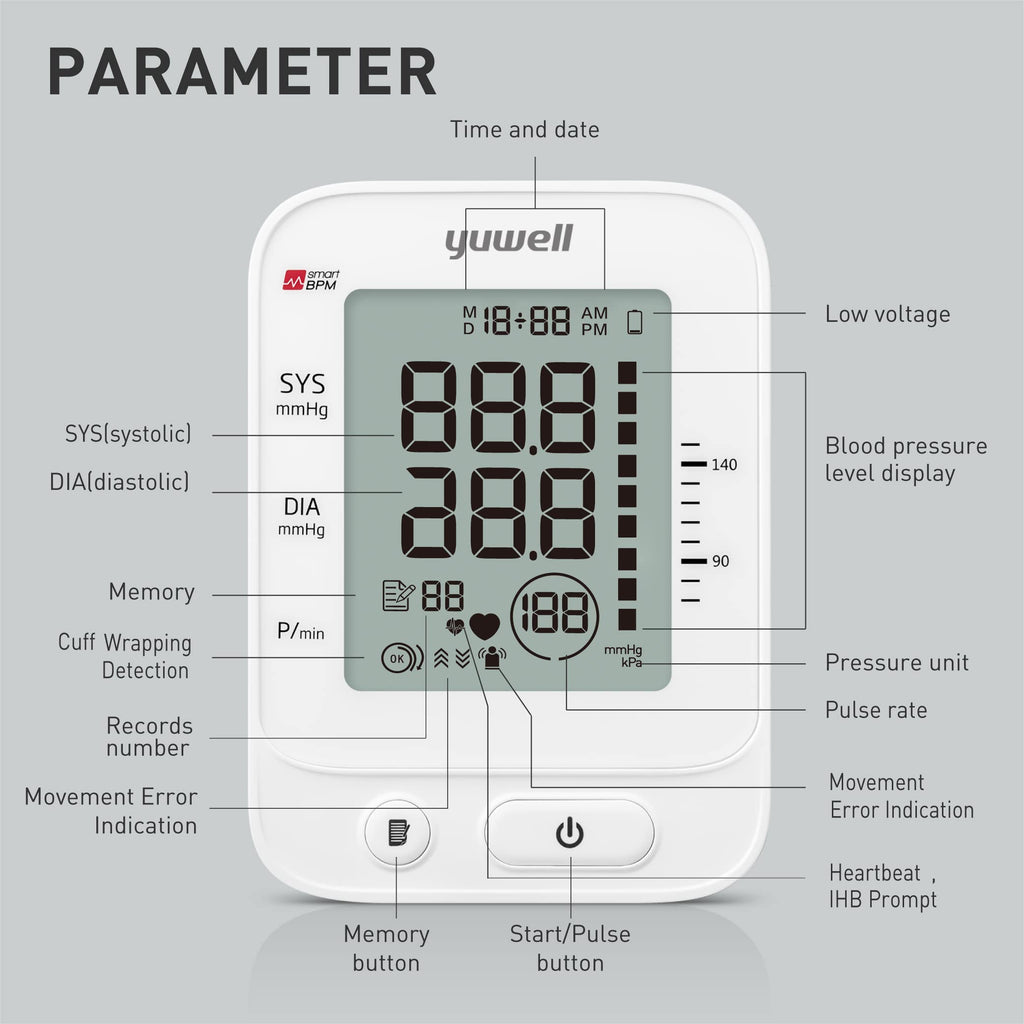 Upper Arm Blood Pressure Monitor with Large Cuff and Large Display J259115