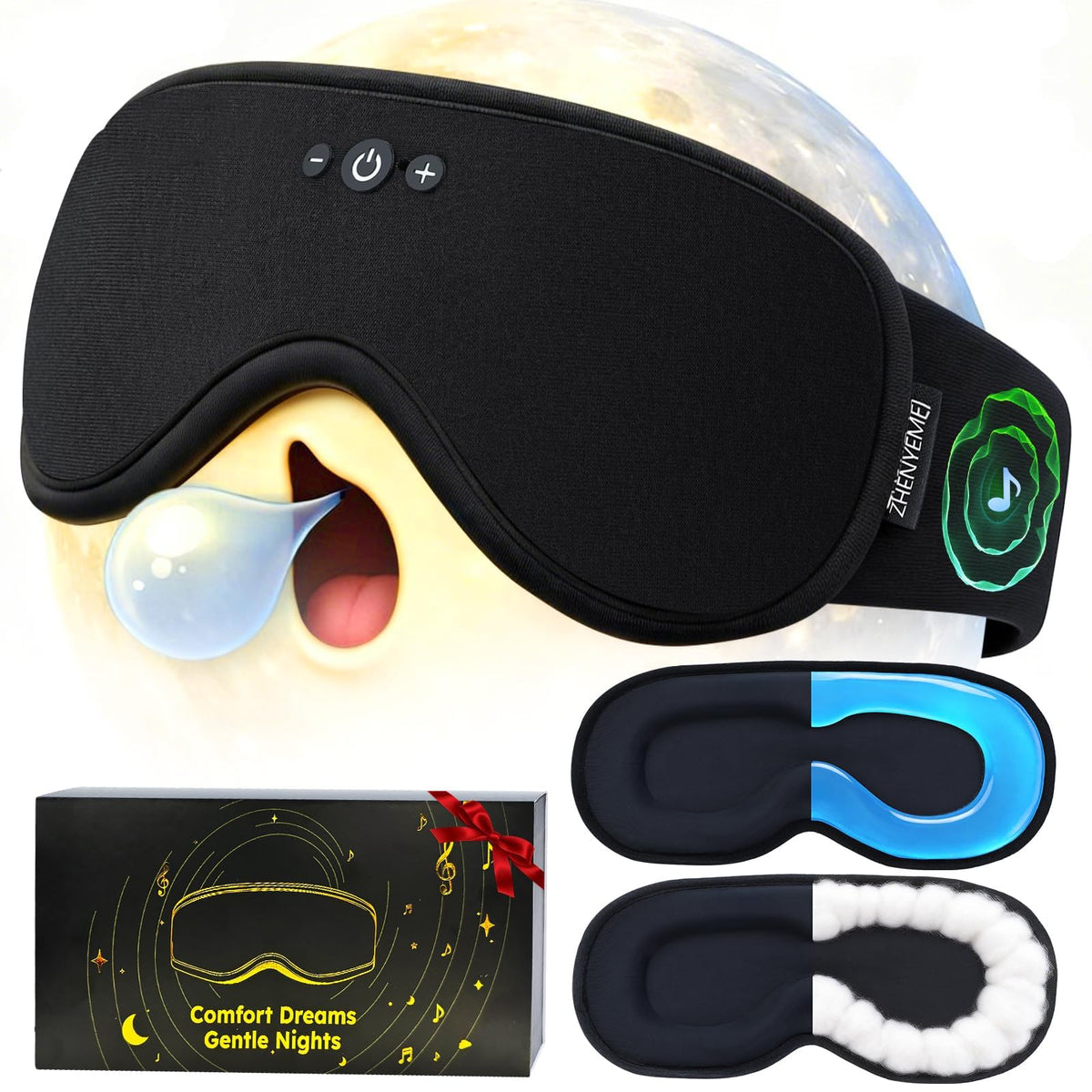 Bluetooth Sleep Mask with Hot & Cold Gel Insert A3901