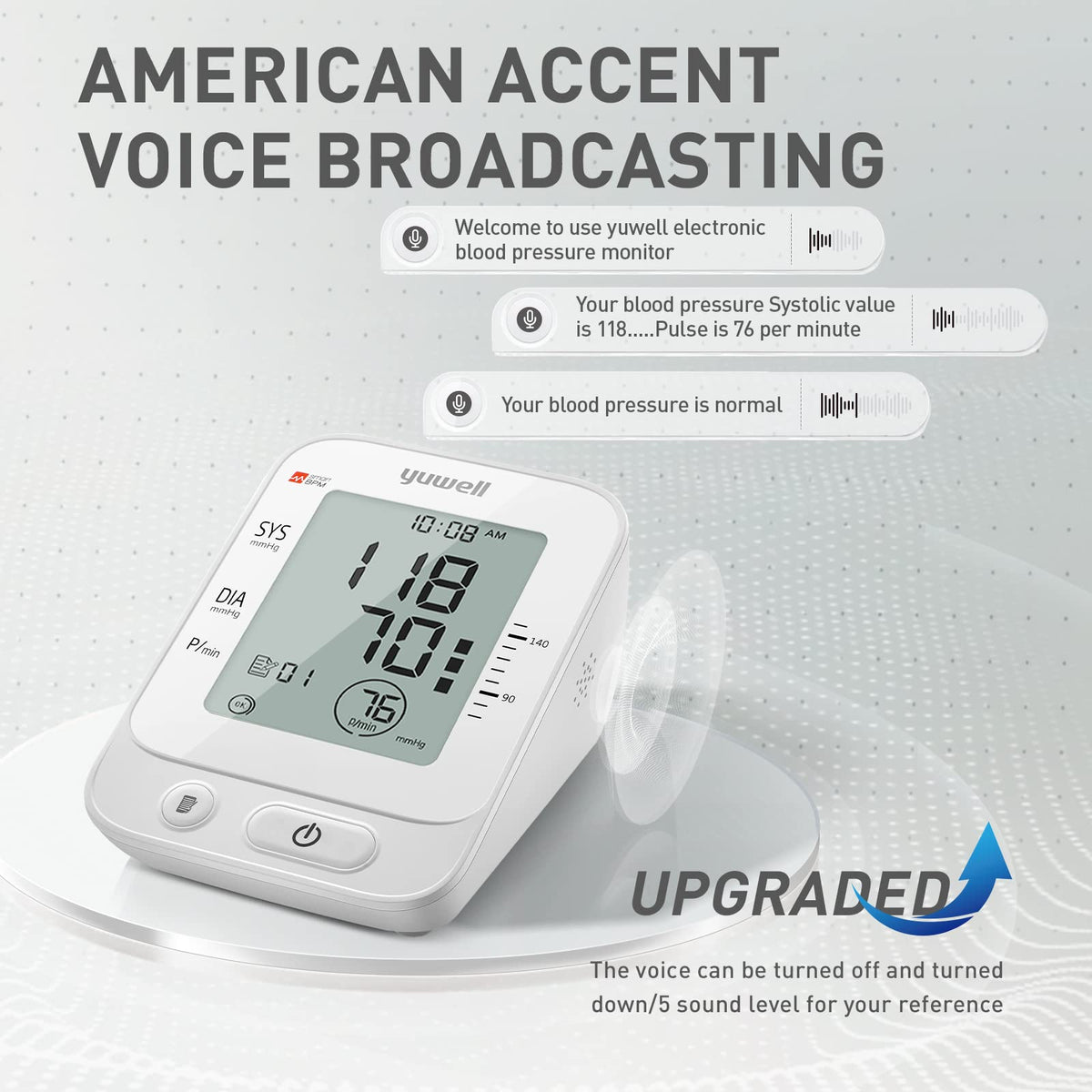 Upper Arm Blood Pressure Monitor with Large Cuff and Large Display J259115