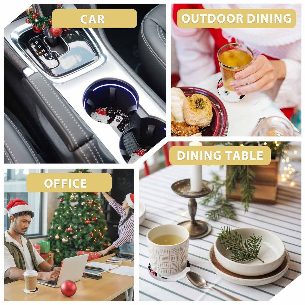 Absorbent Ceramic Stone Car Coasters Set of 2 R8133