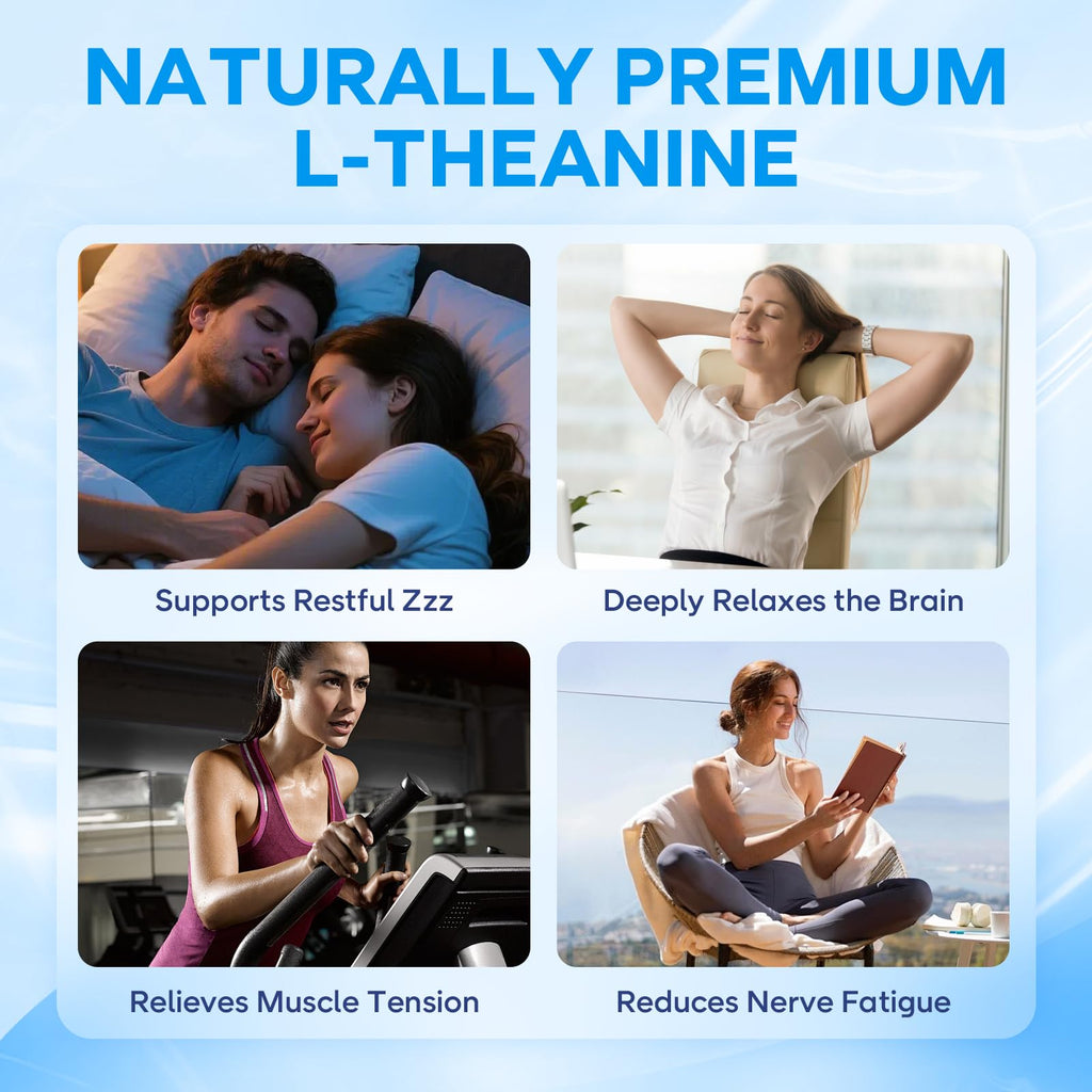 L-Theanine Gummies with Ashwagandha, GABA, 5-HTP, Magnesium Glycinate, Raspberry, 60 Count F83470