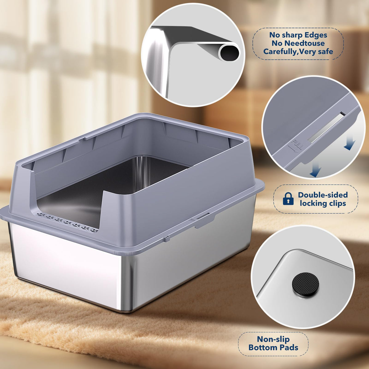 Stainless Steel XXL Litter Box N5516