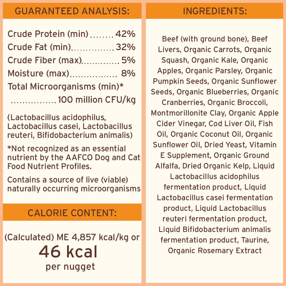Freeze Dried Raw Dog Food Nuggets Beef 30 oz W210603