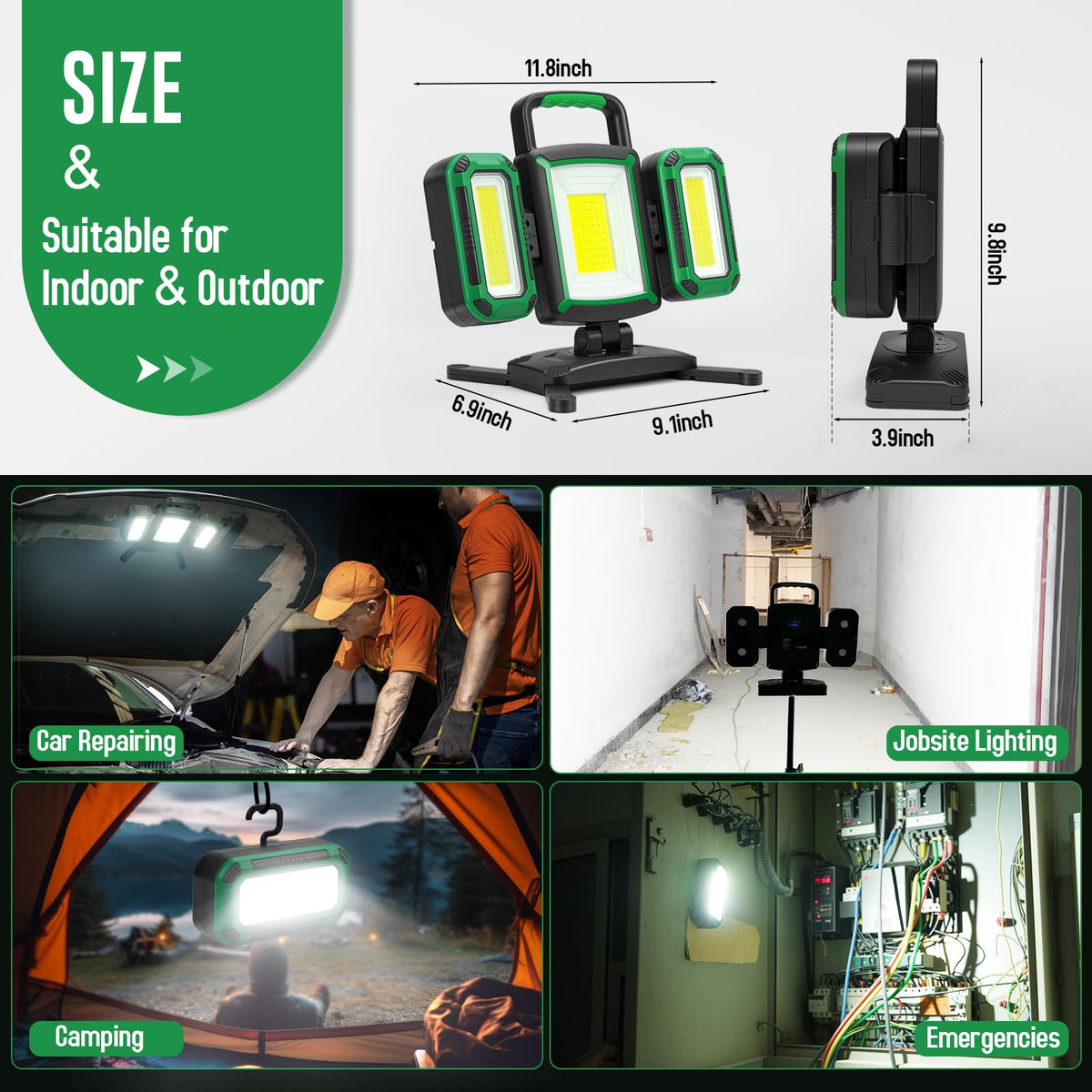 50W 5000LM Rechargeable Magnetic LED Work Light Q142