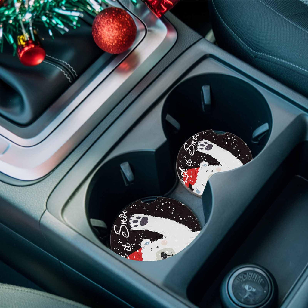 Absorbent Ceramic Stone Car Coasters Set of 2 R8133
