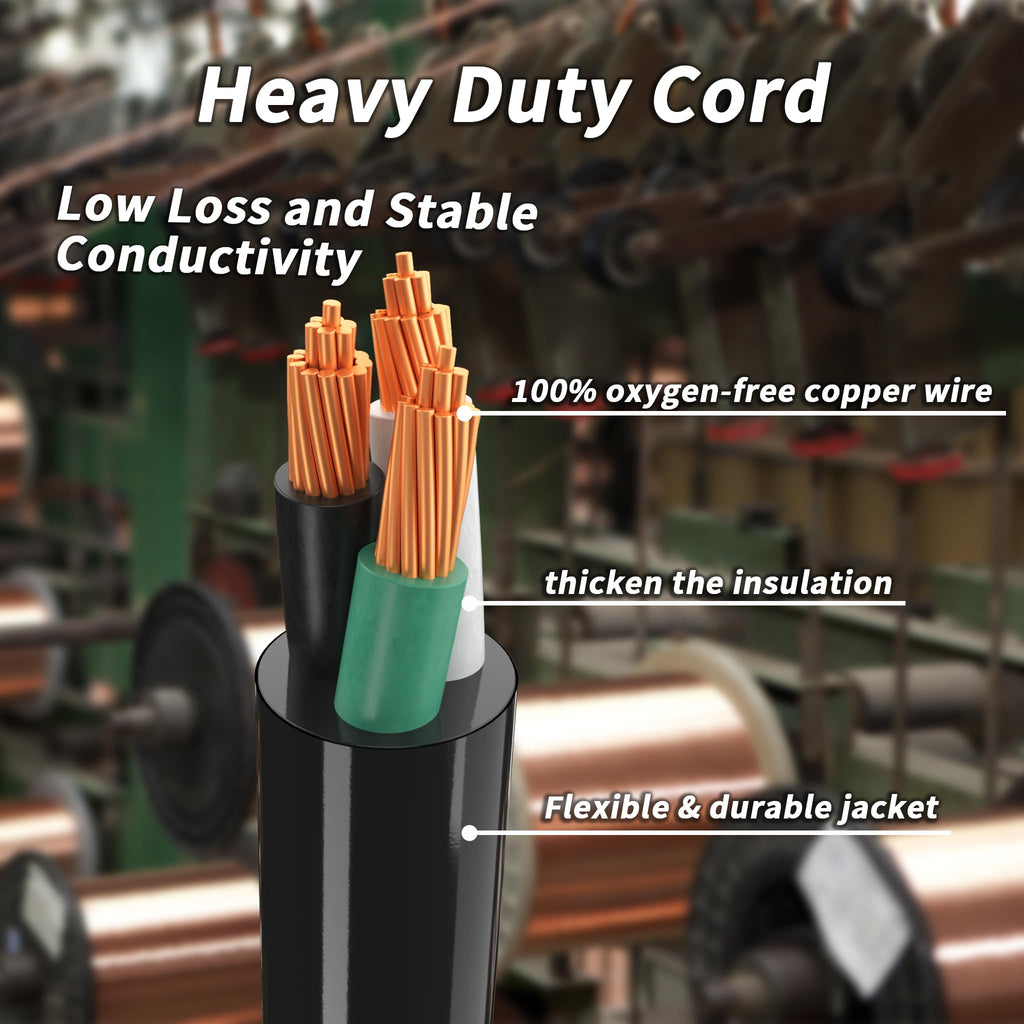 100ft 10 Gauge Waterproof Outdoor Extension Cord Black Z200