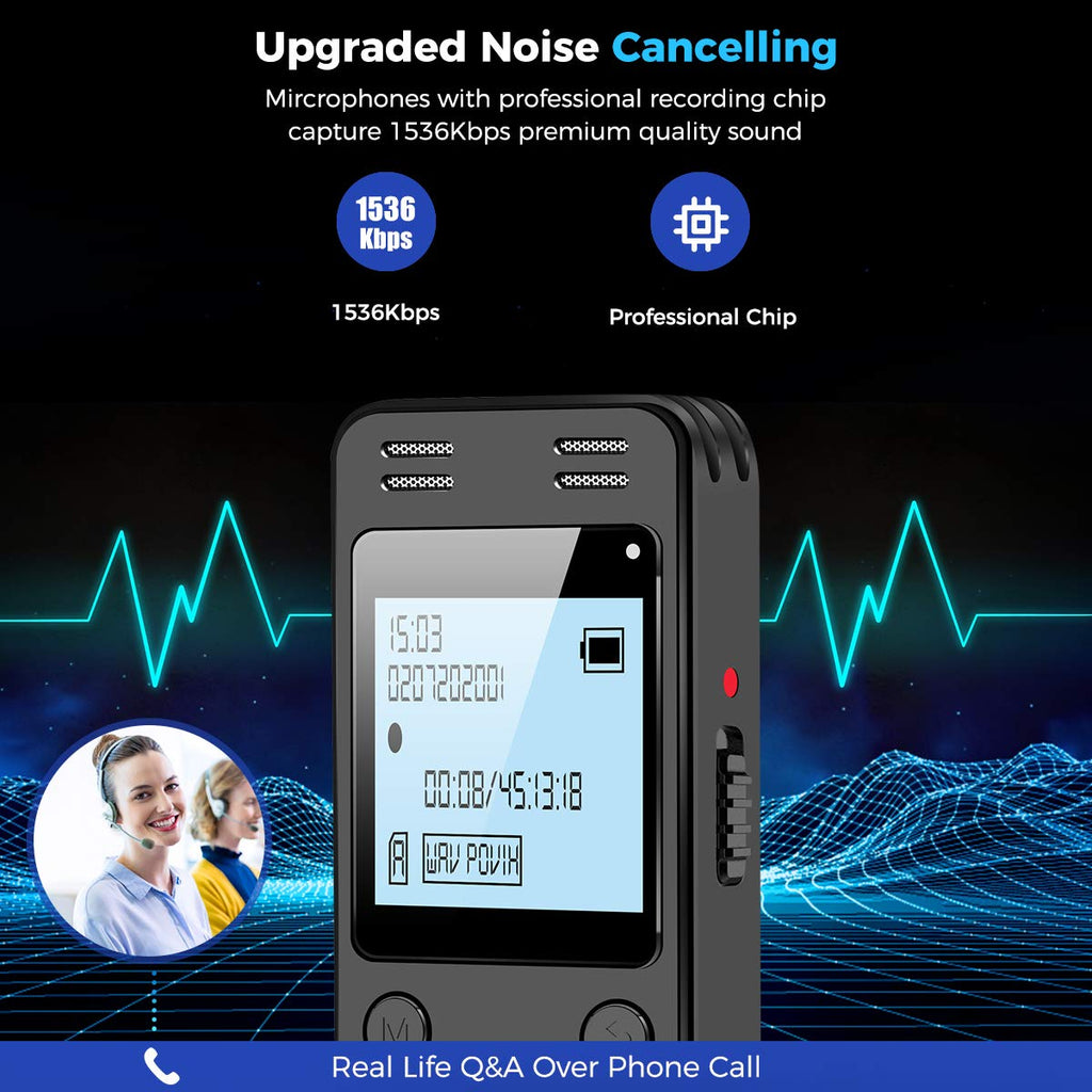 128GB Digital Voice Recorder with Playback P1231