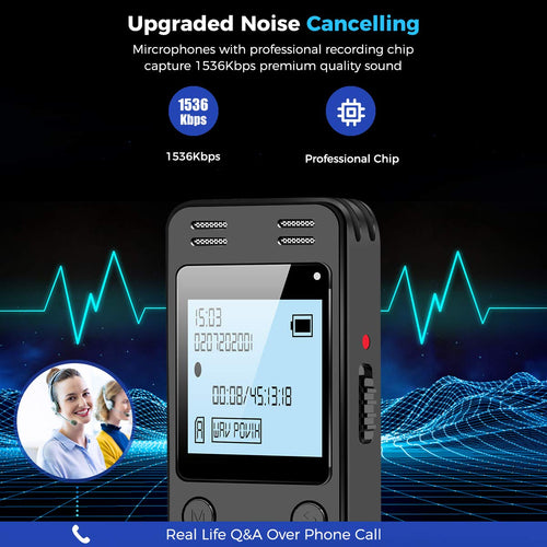 128GB Digital Voice Recorder with Playback P1231
