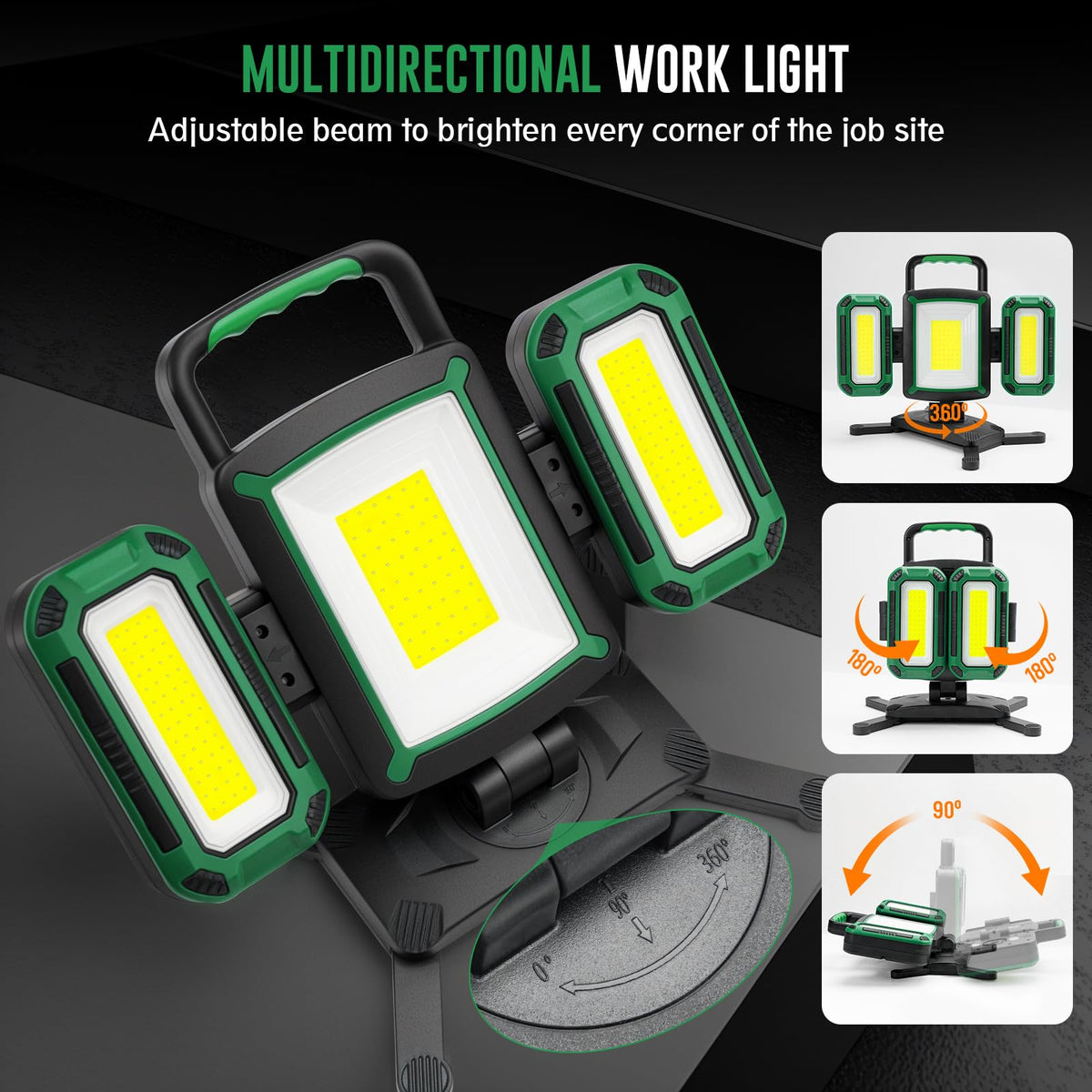 50W 5000LM Rechargeable Magnetic LED Work Light Q142