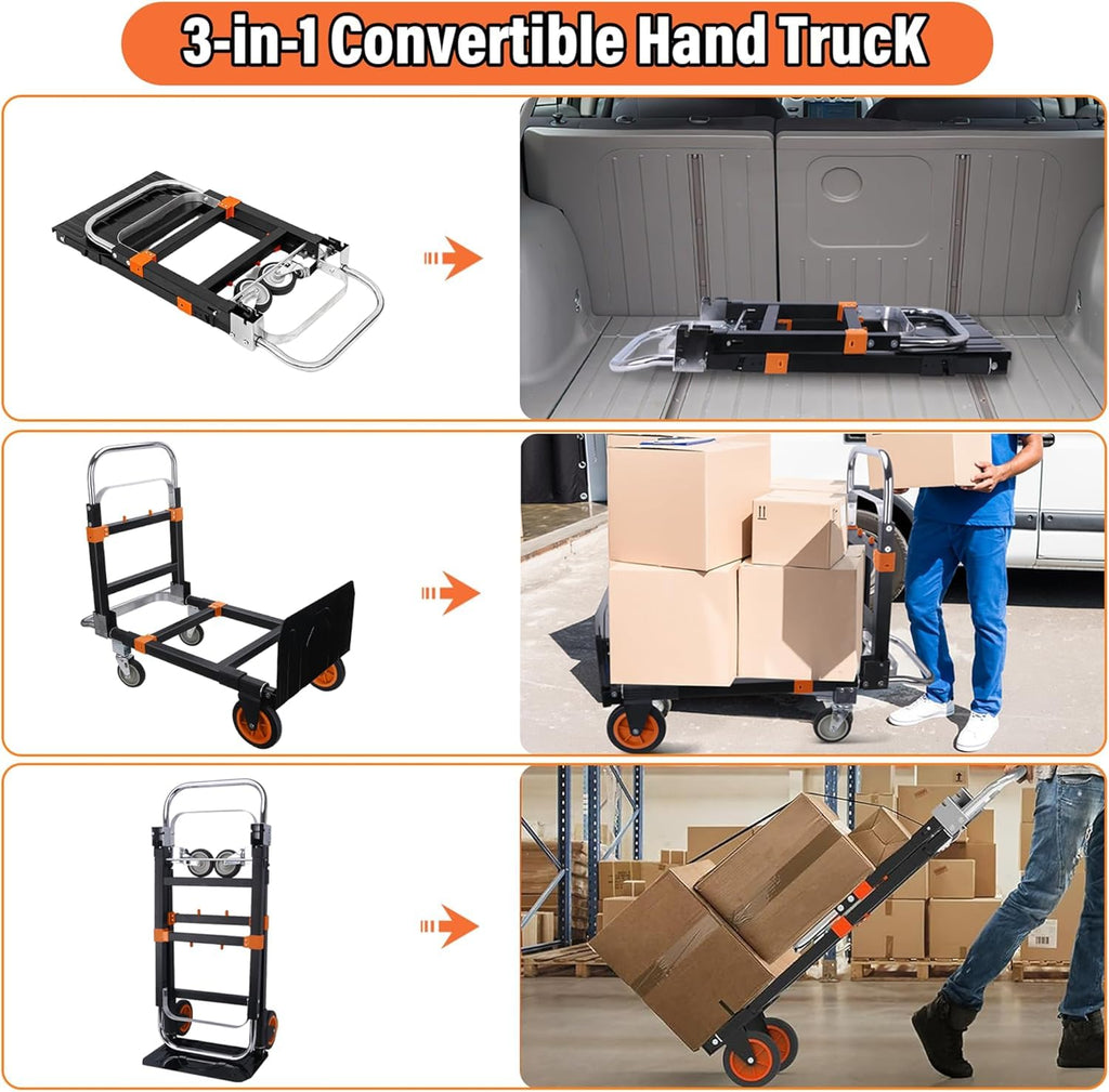 3 in 1 Folding Hand Truck 500lbs Capacity L94719