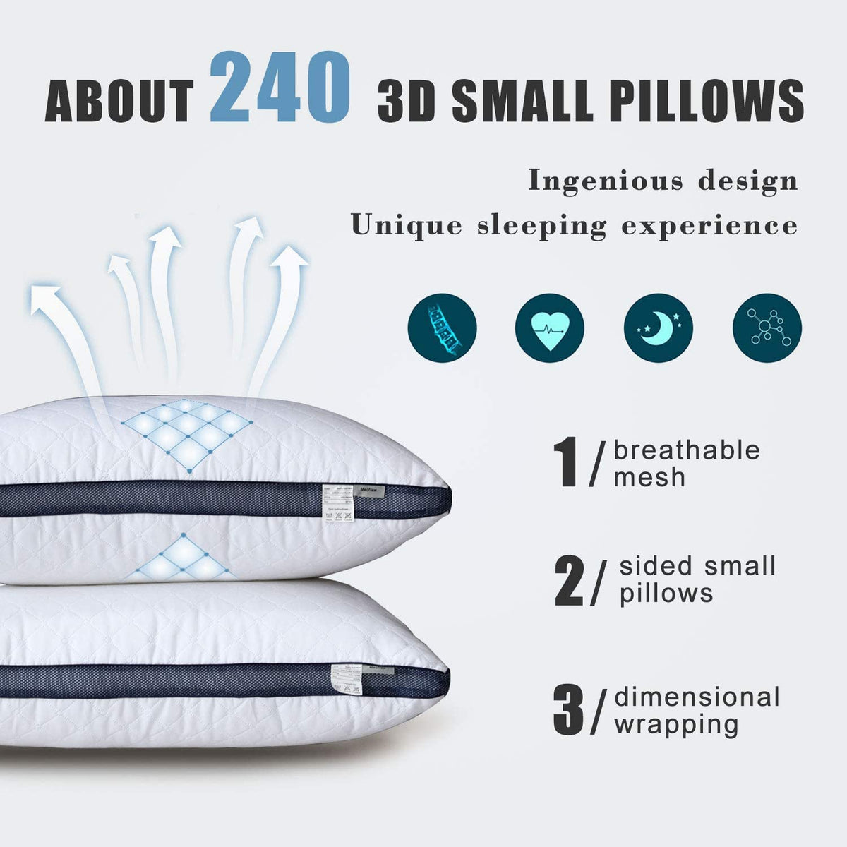 Queen Size Bed Pillows Set of 2 Z1839