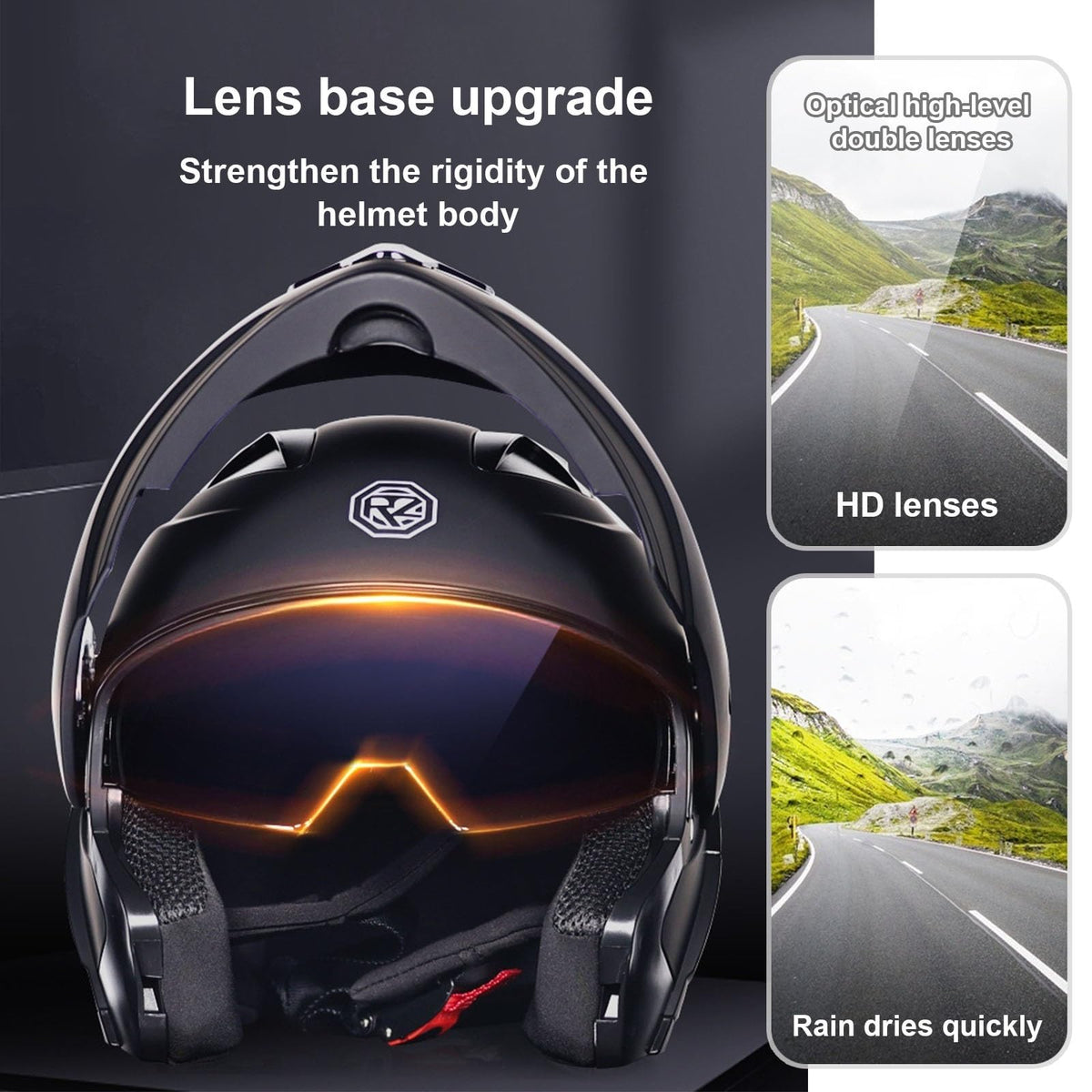 DOT Approved Full Face Flip up Anti-Fog Double Visor Motorcycle Helmet I707