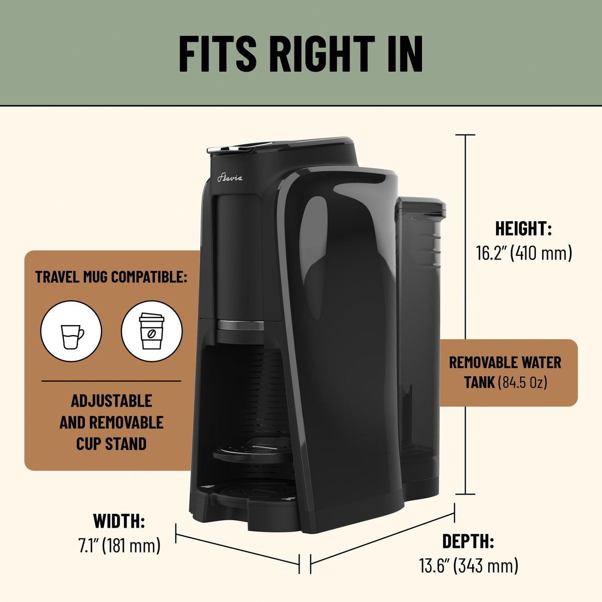 Coffee Machine with Single-Serve Freshpacks, Multiple Brew Sizes, Black H1144
