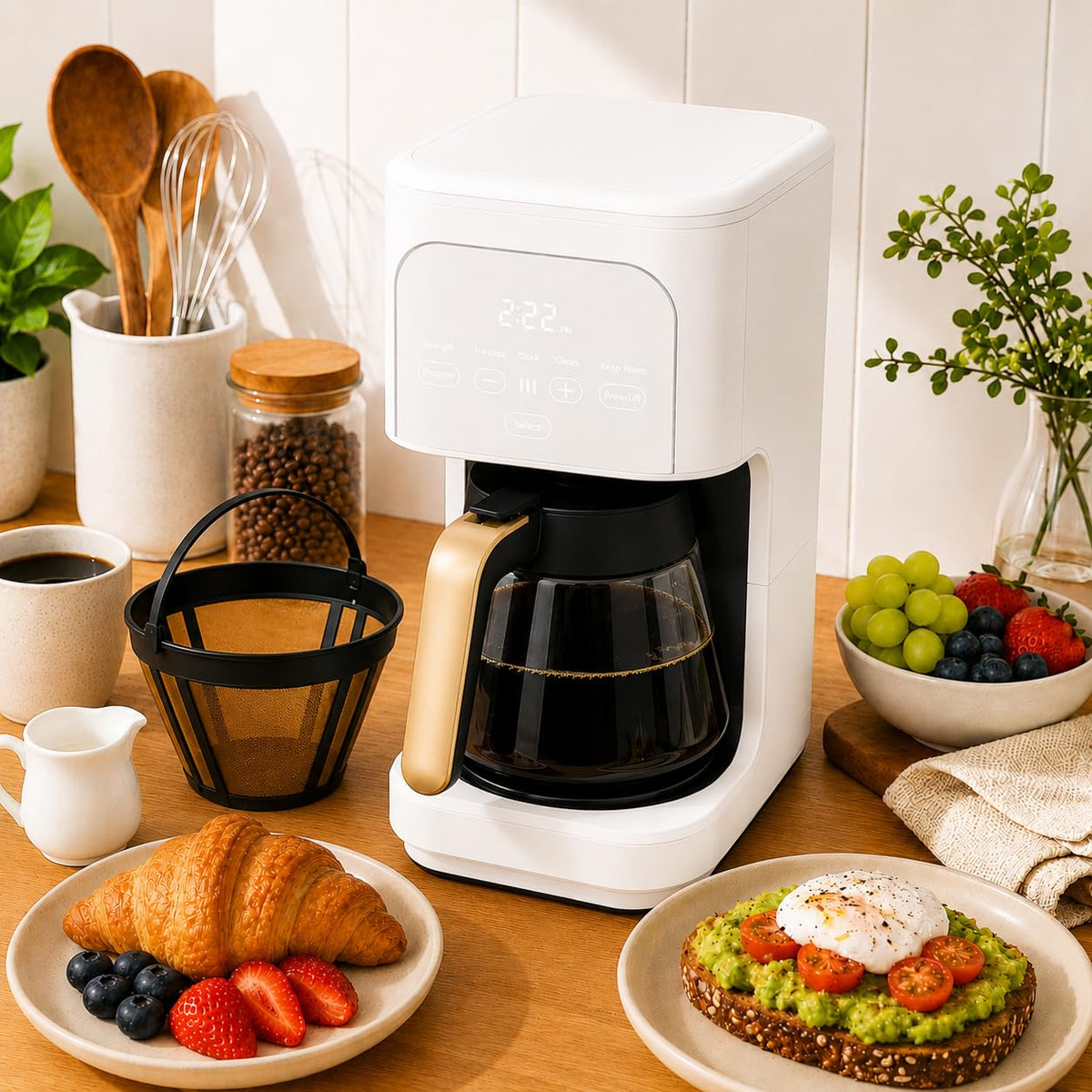 12-Cup Programmable Coffee Maker with Glass Carafe H27592