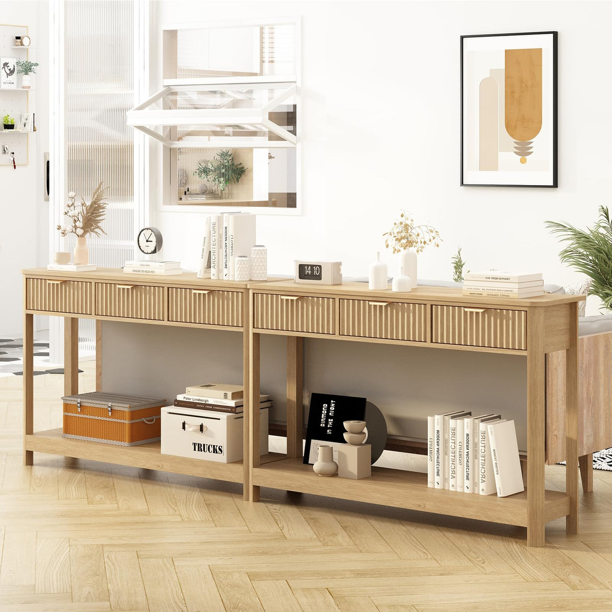 Fluted Console Table with Drawers A203983