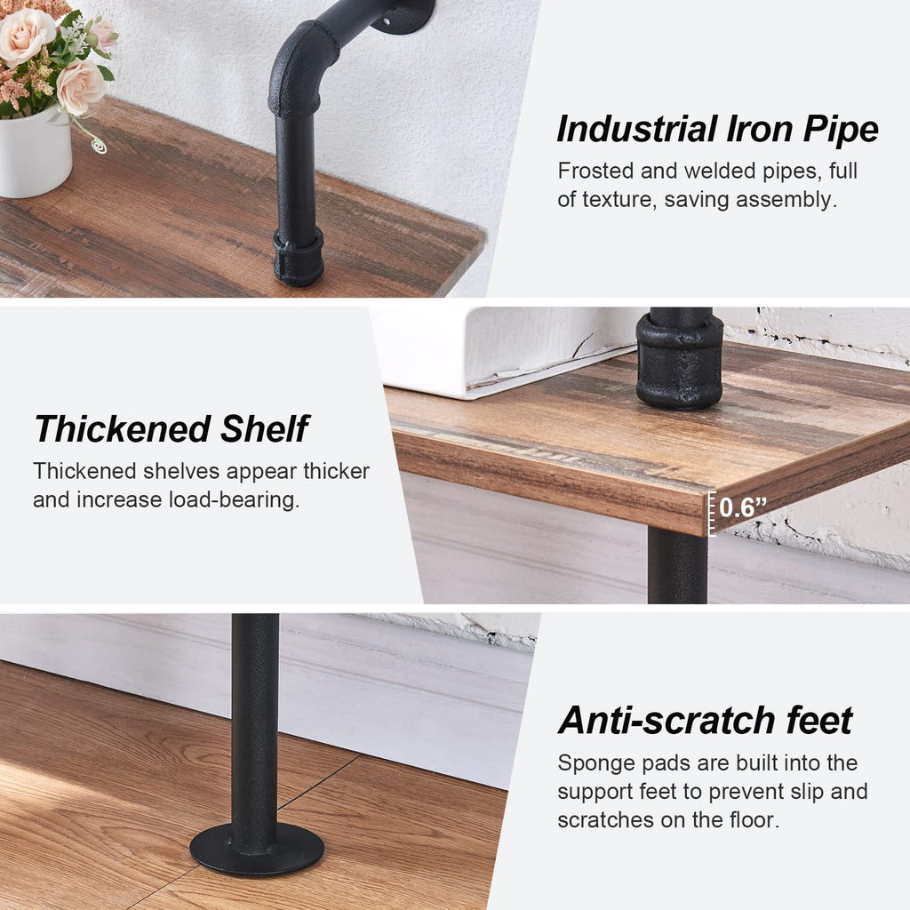 6 Tier Industrial Pipe Bookshelf R516
