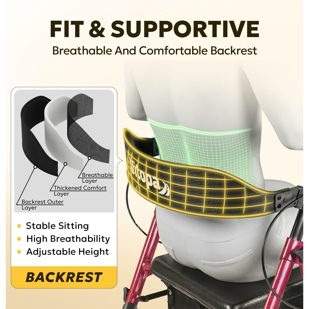 Foldable Rollator with Seat S613