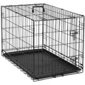 48 Inch Heavy Duty Folding Metal Wire Dog Crate with Double Doors Z95366