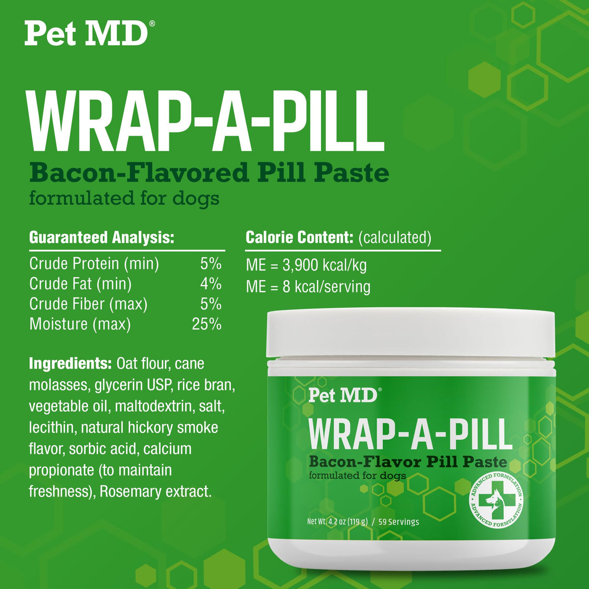 Peanut Butter, Cheese & Bacon Flavored Pill Paste for Dogs 4.2 oz Q533