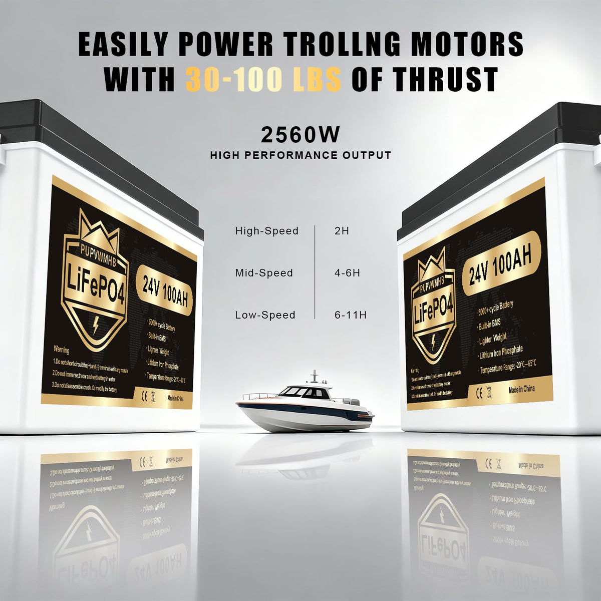 24V 100AH Lifepo4 Battery with 100A BMS H169
