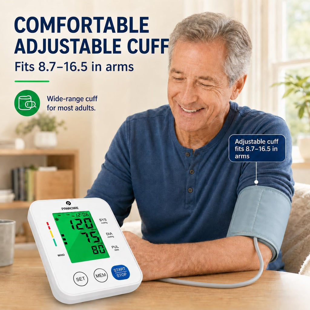 Upper Arm Blood Pressure Monitor with Adjustable Cuff and Backlit Display J5784