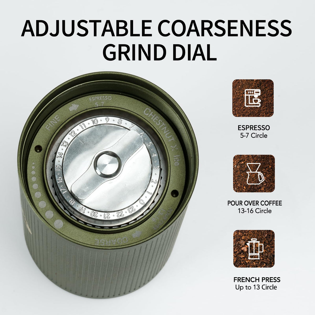Manual Stainless Steel Conical Burr Coffee Grinder 20g D542