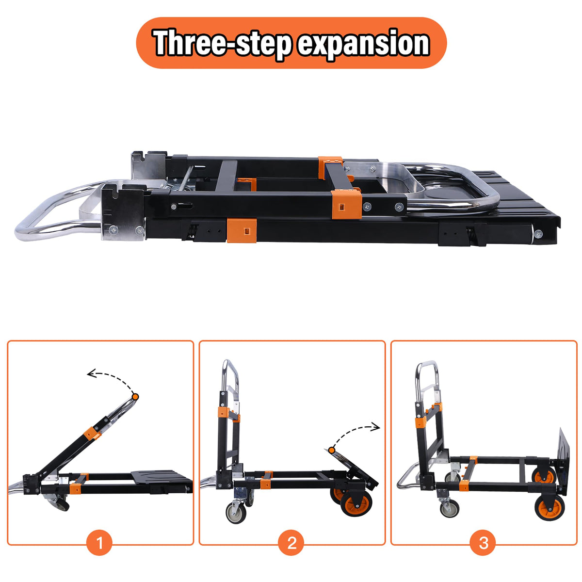 3 in 1 Folding Hand Truck 500lbs Capacity L94719