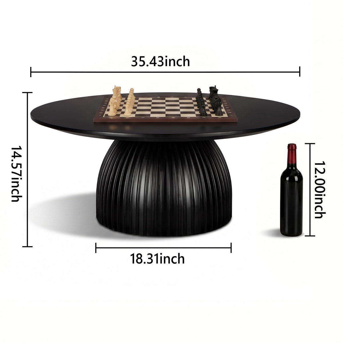 Black Round Drum Coffee Table I260361