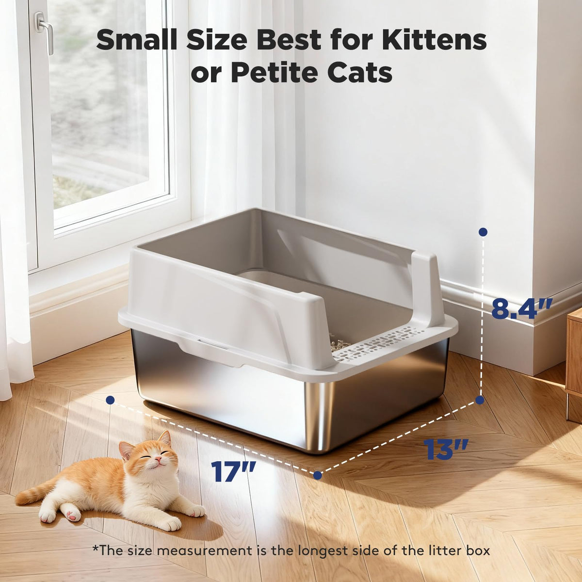 2 Pack Stainless Steel Cat Litter Box with Lid H91339