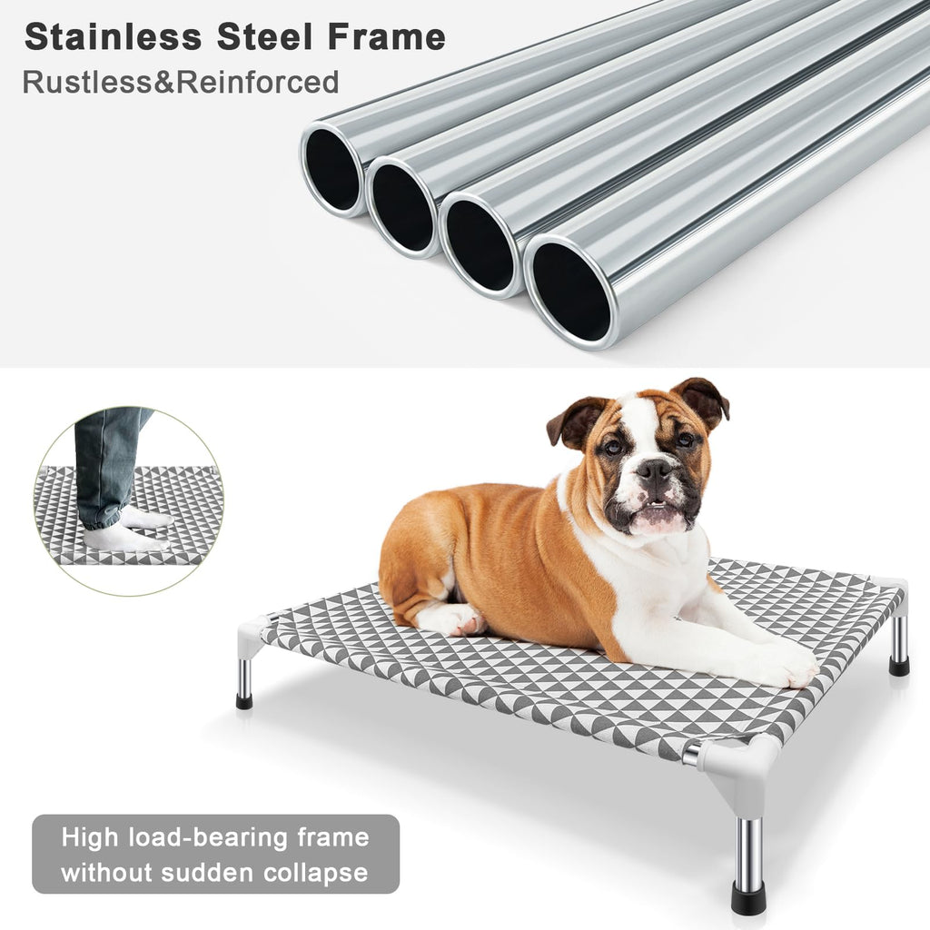 Medium Cotton Elevated Outdoor Dog Bed Y25273