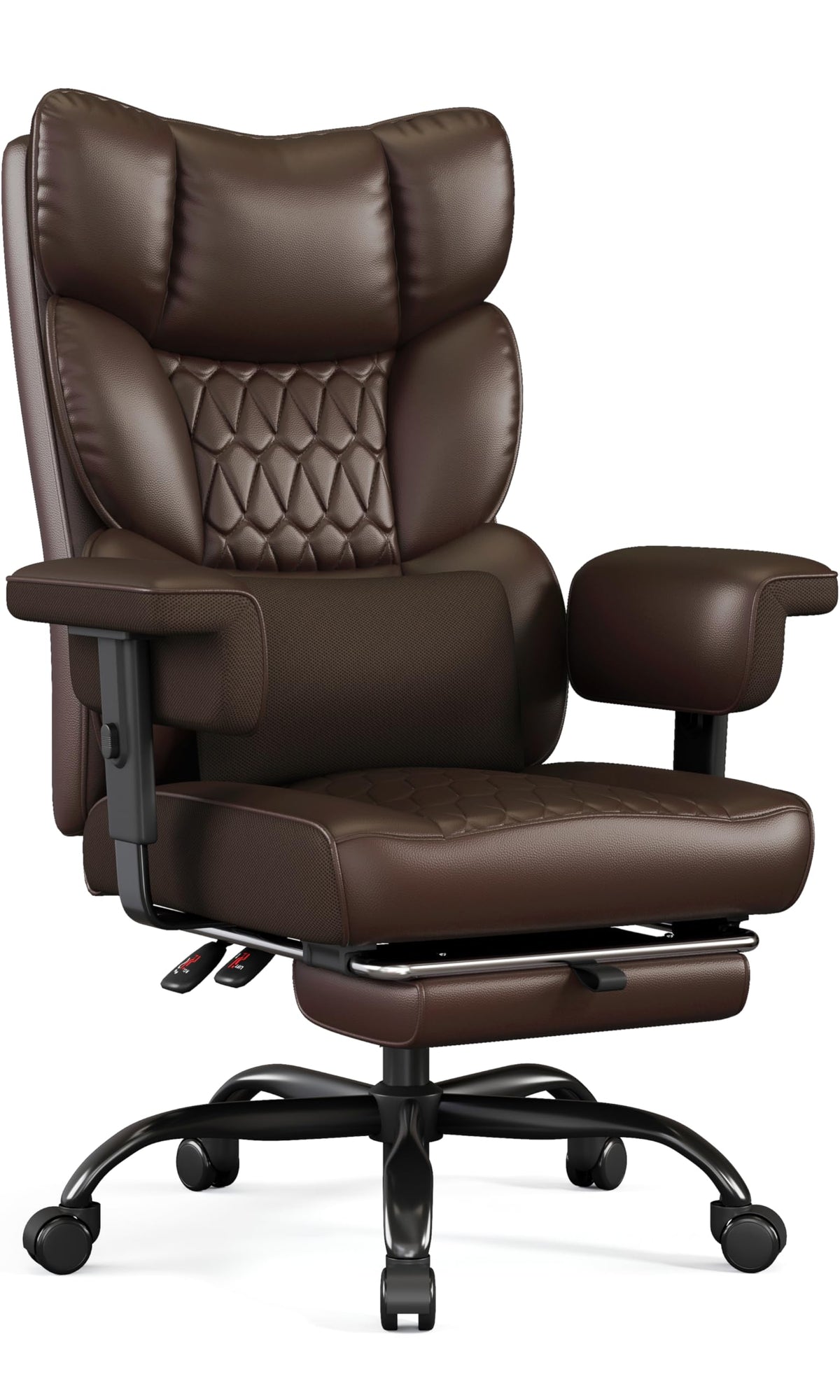 Big and Tall Faux Leather Office Chair with Footrest L48924
