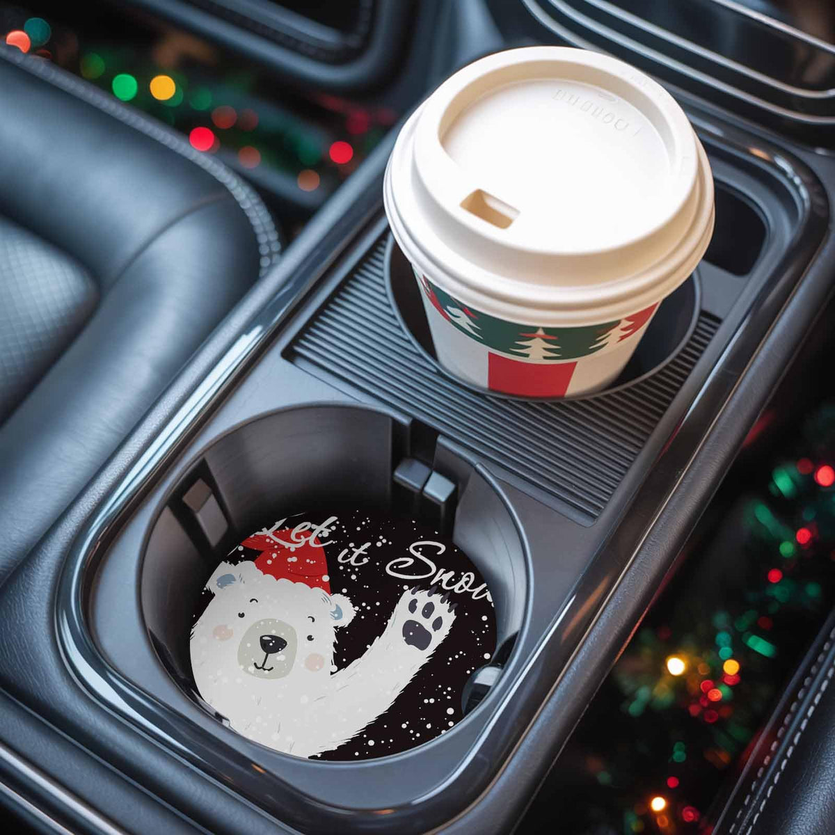 Absorbent Ceramic Stone Car Coasters Set of 2 R8133