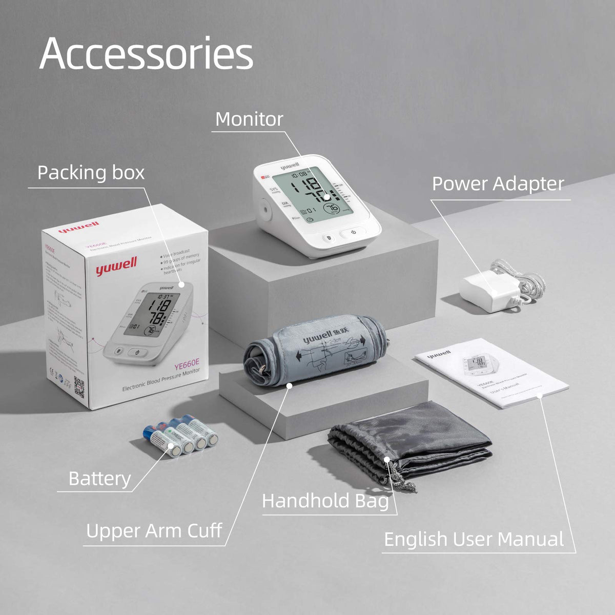 Upper Arm Blood Pressure Monitor with Large Cuff and Large Display J259115