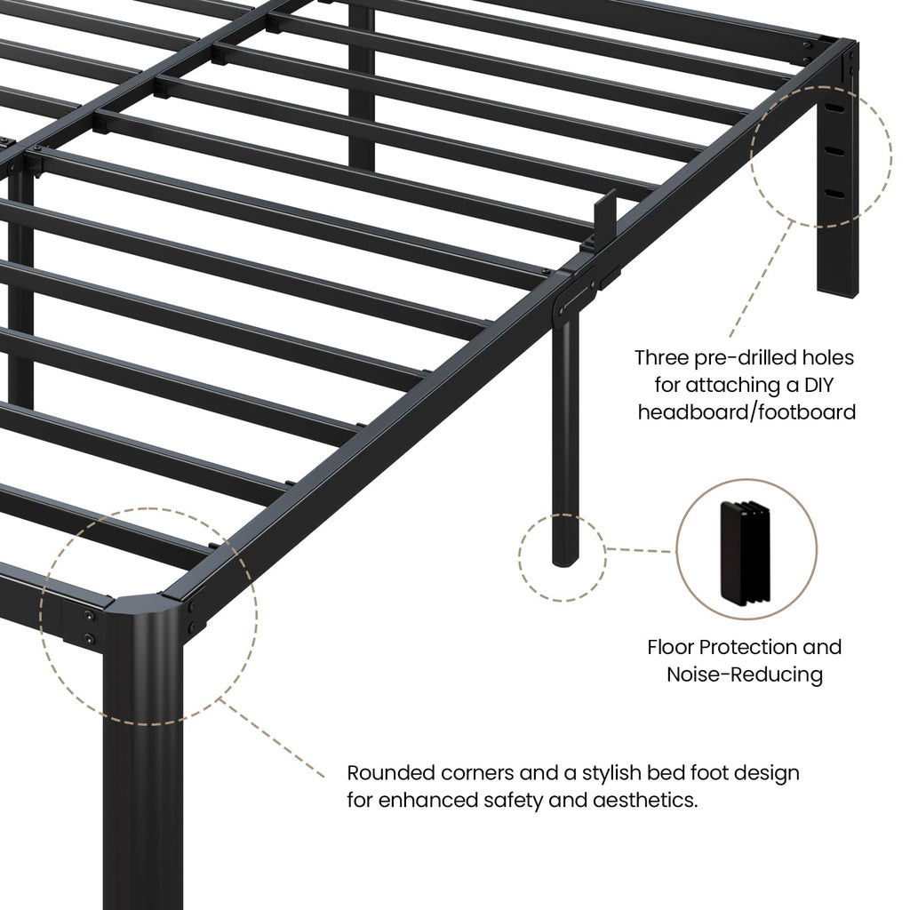 King Size 18 Inch Heavy Duty Platform Bed Frame E609