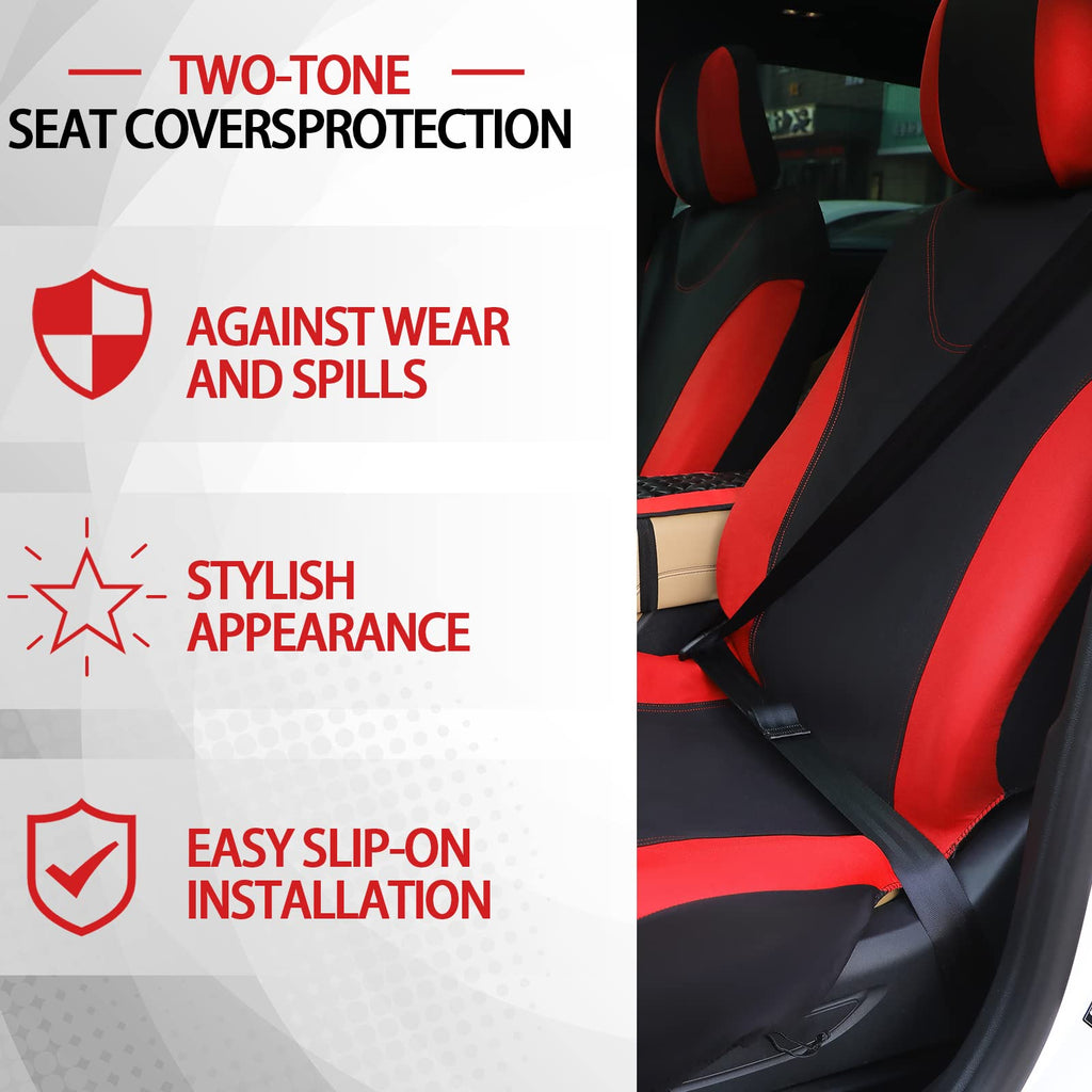 Red Black Car Seat Cover Full Set B9449