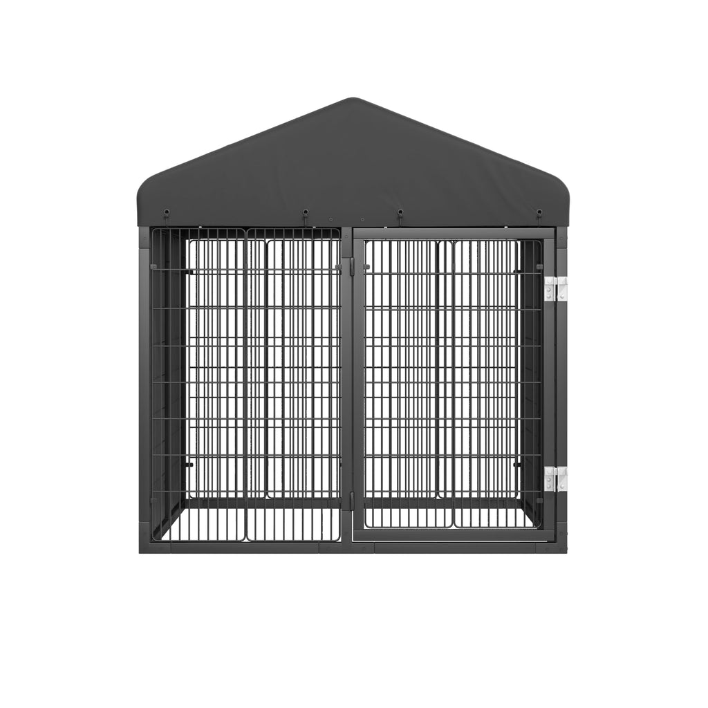 Large Heavy Duty Galvanized Steel Dog Kennel with Roof Q200416