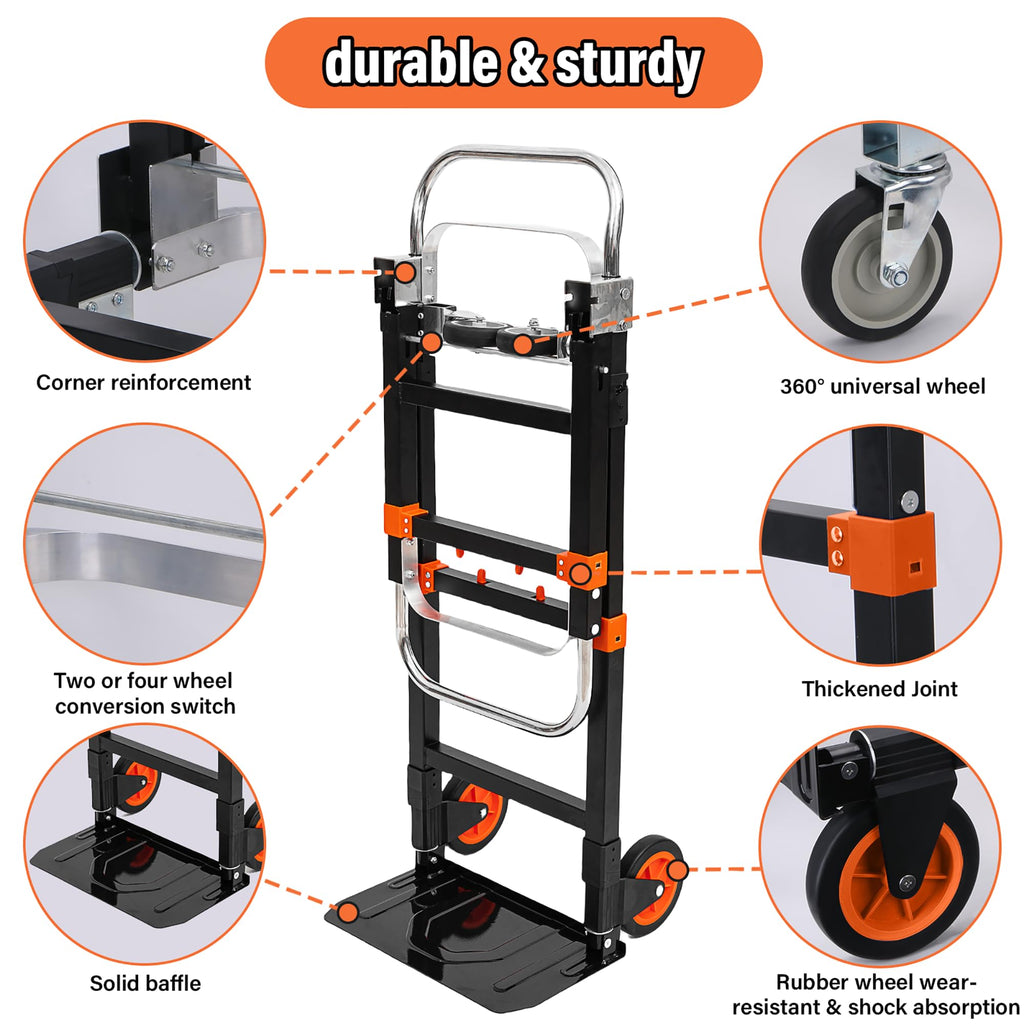 3 in 1 Folding Hand Truck 500lbs Capacity L94719