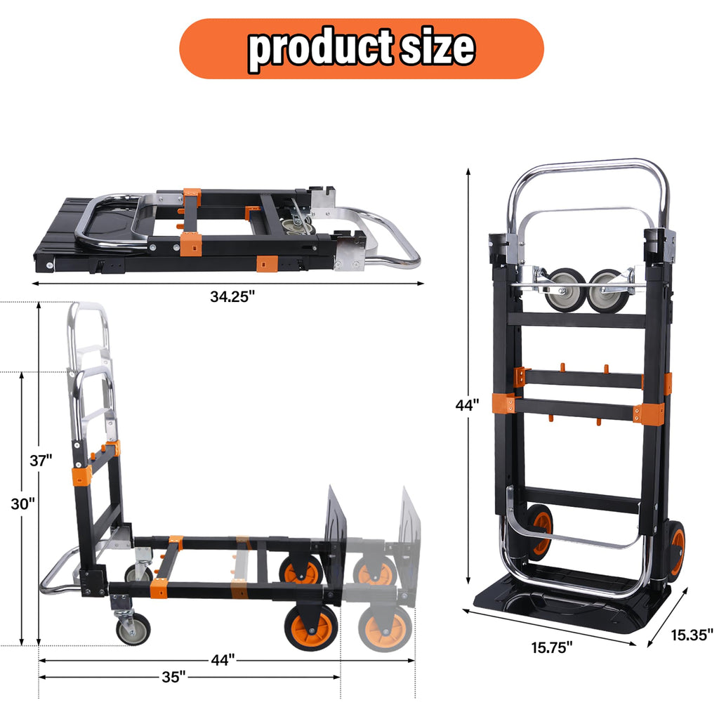 3 in 1 Folding Hand Truck 500lbs Capacity L94719