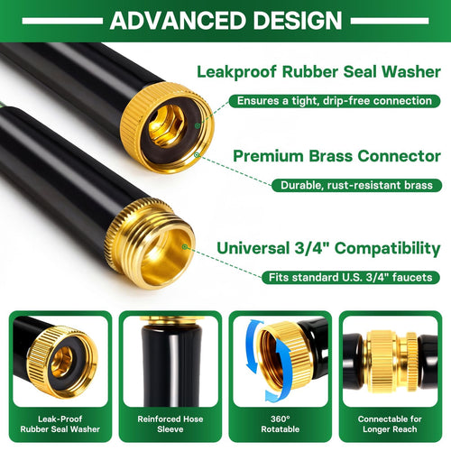 100 ft Flexible Non-Expandable Kink-Free Lightweight Garden Hose G516415
