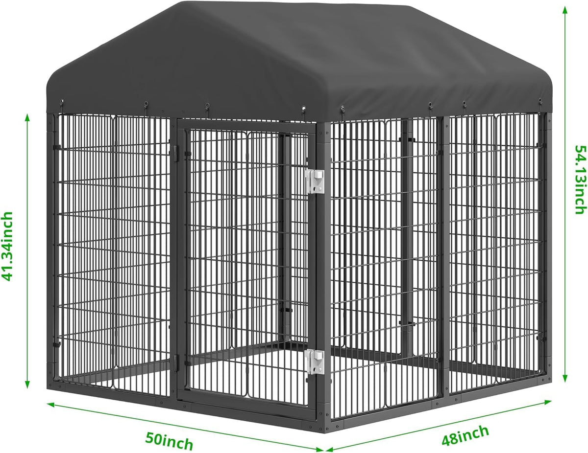 Large Heavy Duty Galvanized Steel Dog Kennel with Roof Q200416