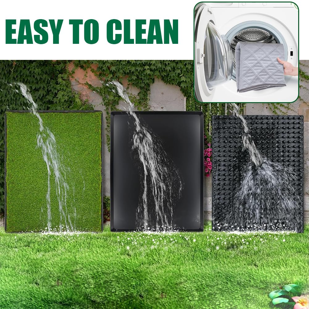 Reusable Pet Grass Potty with 2-Pack Replaceable Artificial Grass L611242