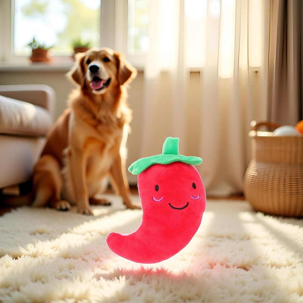Red Squeaky Plush Dog Toys O97899