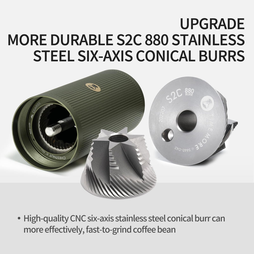 Manual Stainless Steel Conical Burr Coffee Grinder 20g D542