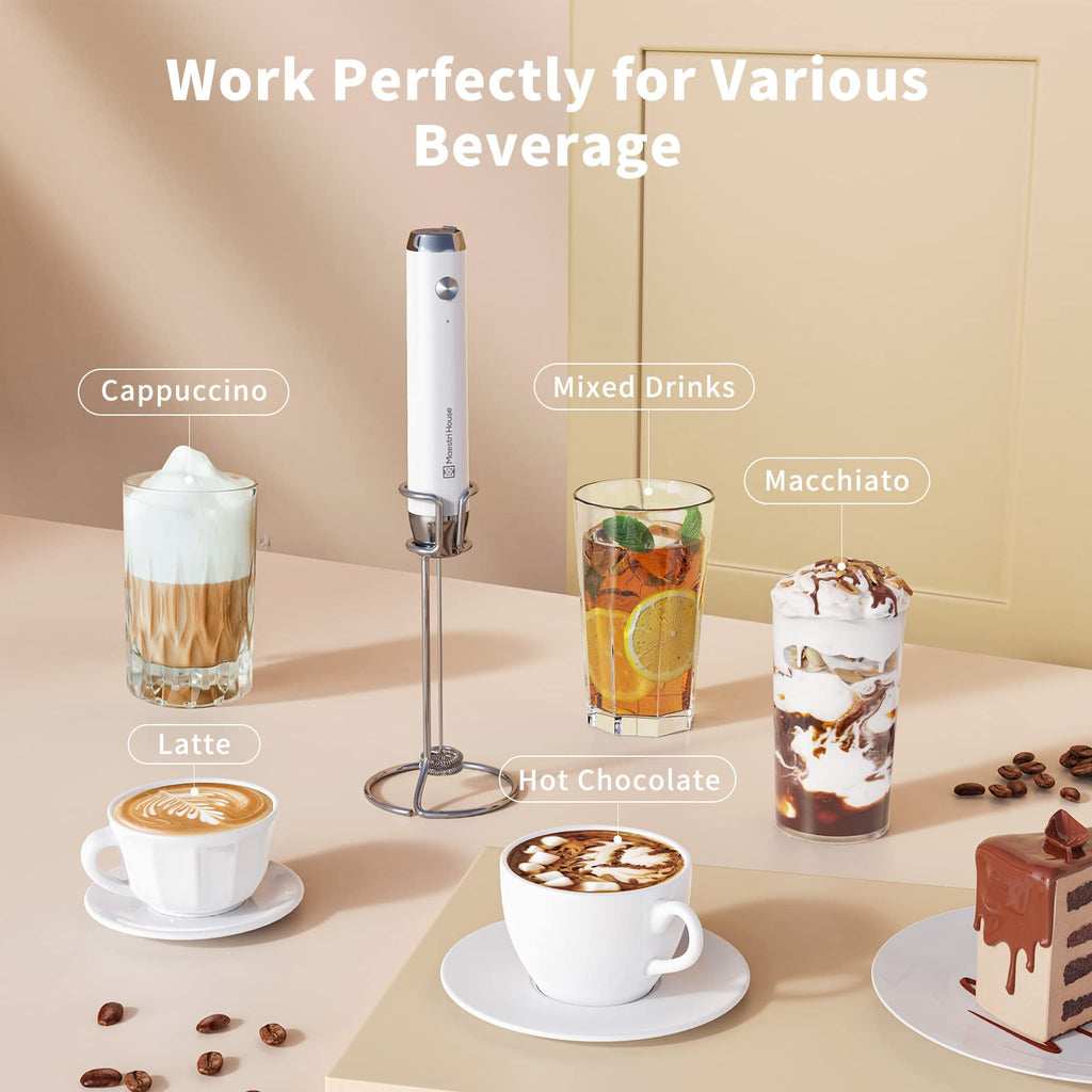 Rechargeable Milk Frother with 2 Detachable Whisks M29650