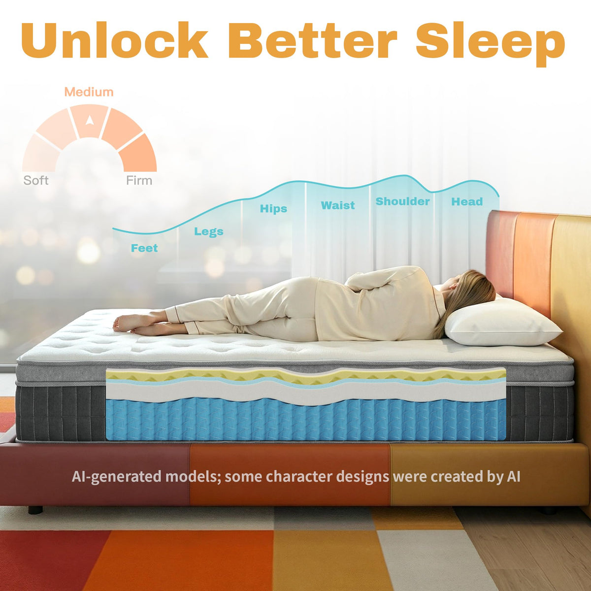 Full Size 12 Inch Medium Firm Hybrid Mattress G8237
