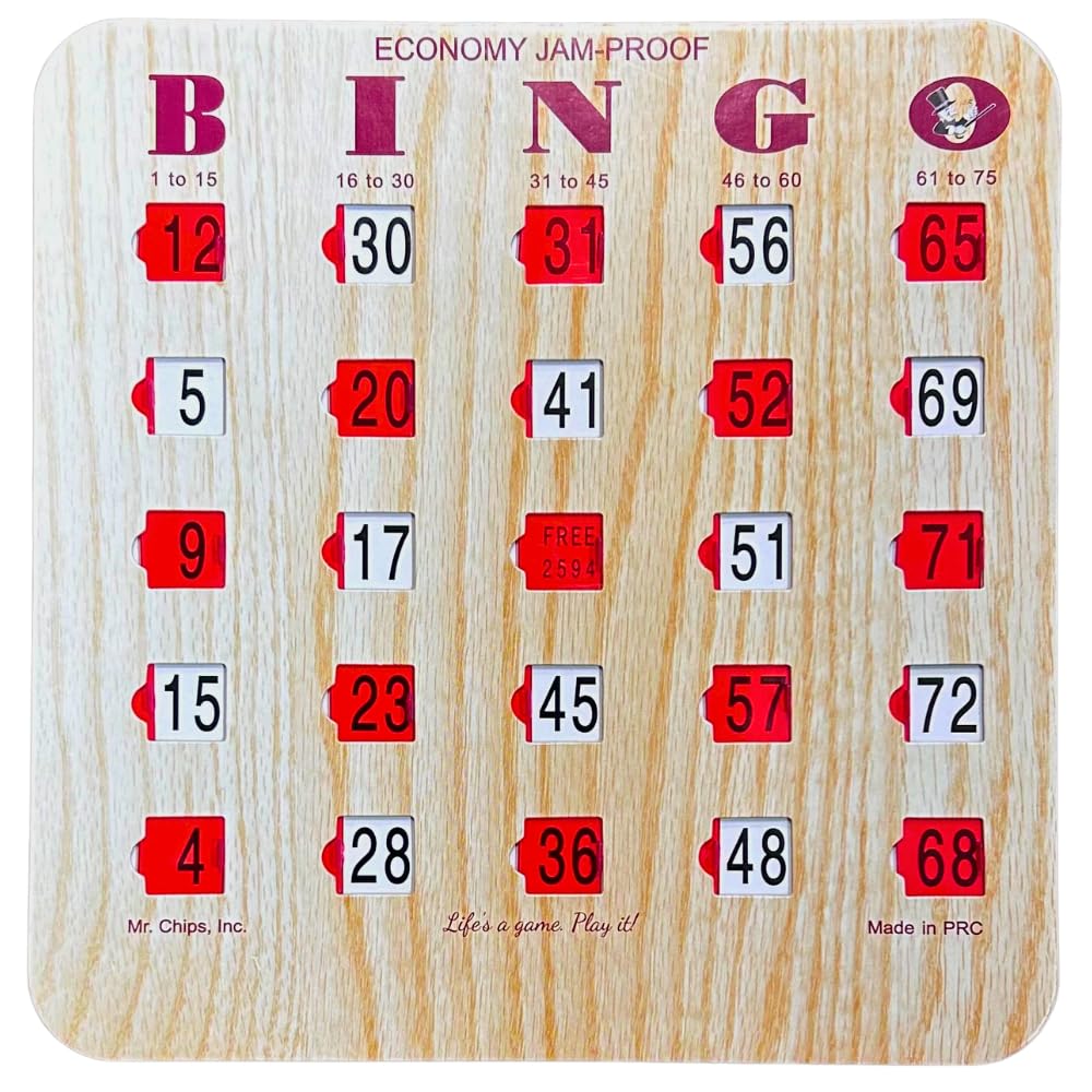 Bingo Cards with Sliding Windows 100 Pack E3783